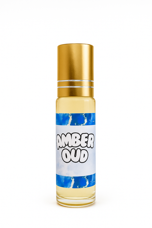 Musc Roll-On Amber Oud 10ml – Huile de Parfum Sans Alcool Orientale Mixte Longue Tenue
